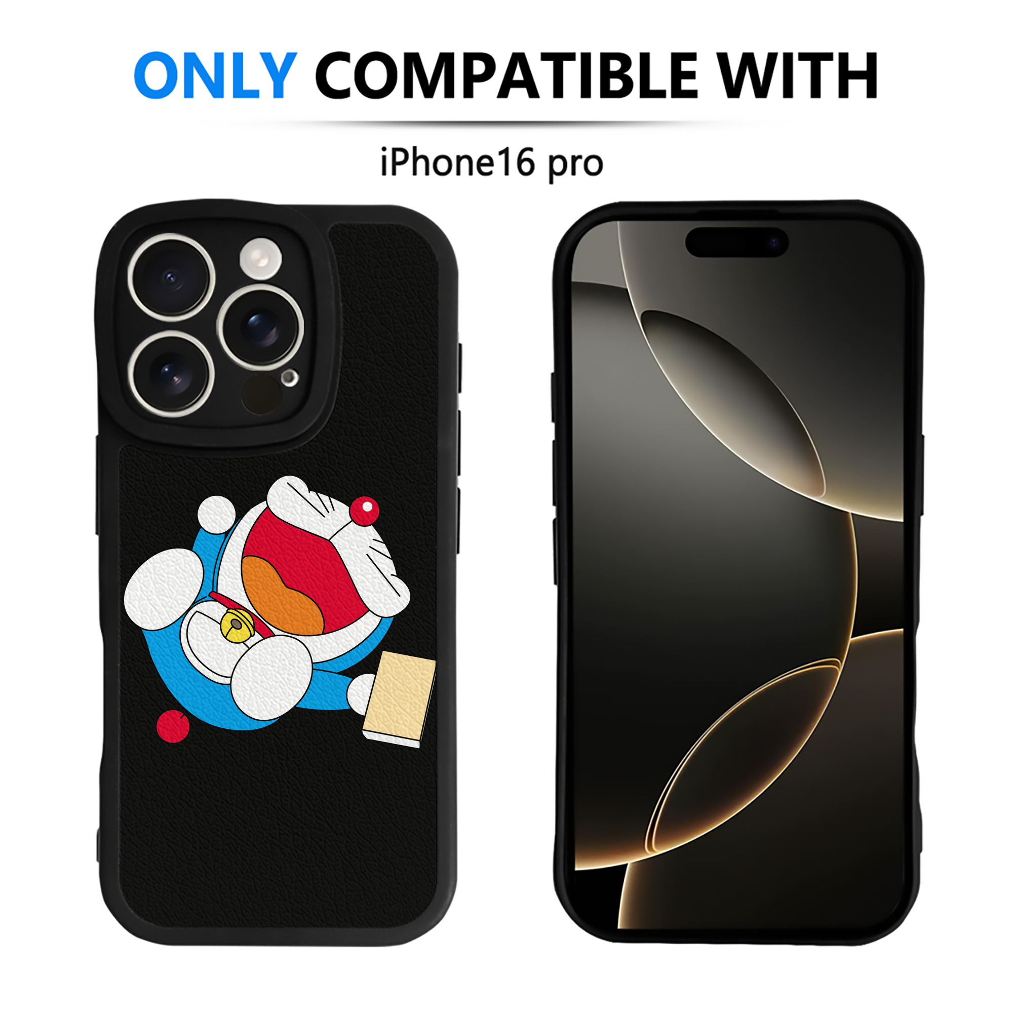 （画像用） ドラえもん Doraemon 【iPhone 16シリーズ対応】シリコンスマホケース（レザー調） 材質：シリコン